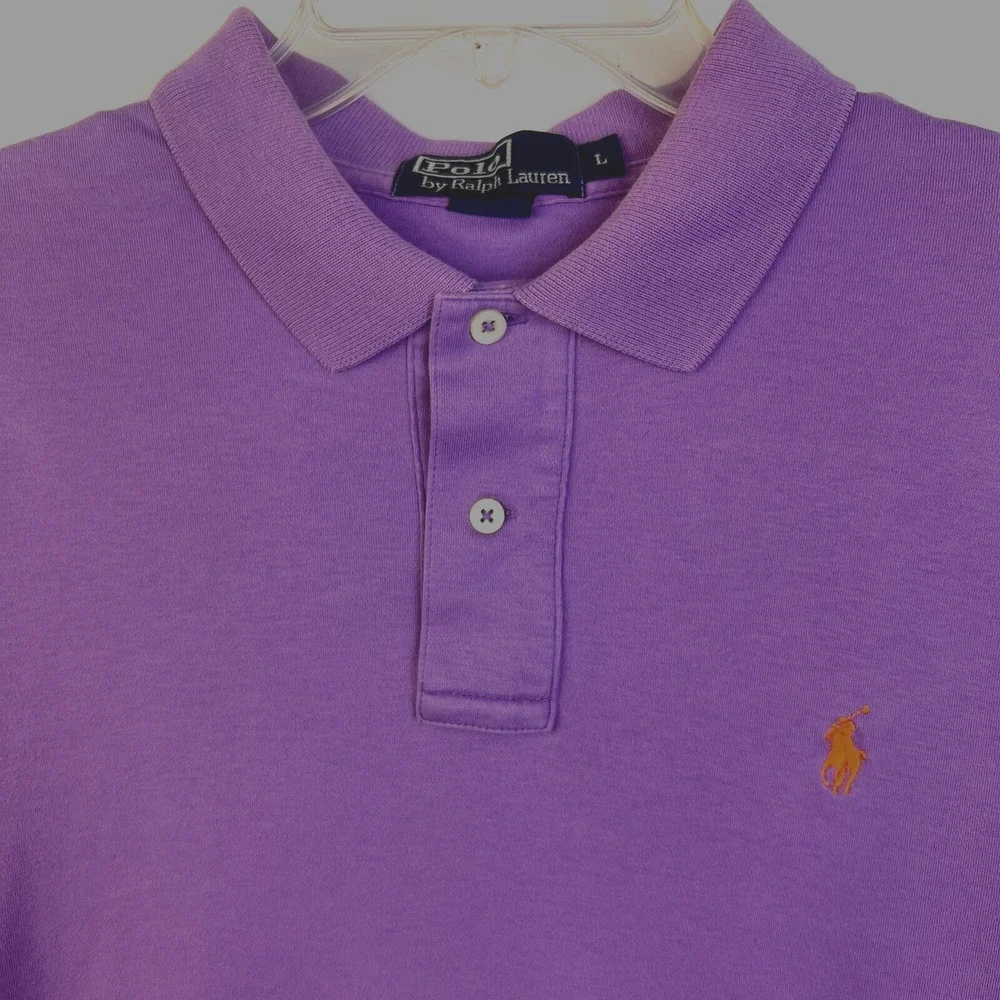 Polo By Ralph Lauren Polo Shirt Men' Large Purple Golf Preppy Knit Work Casual